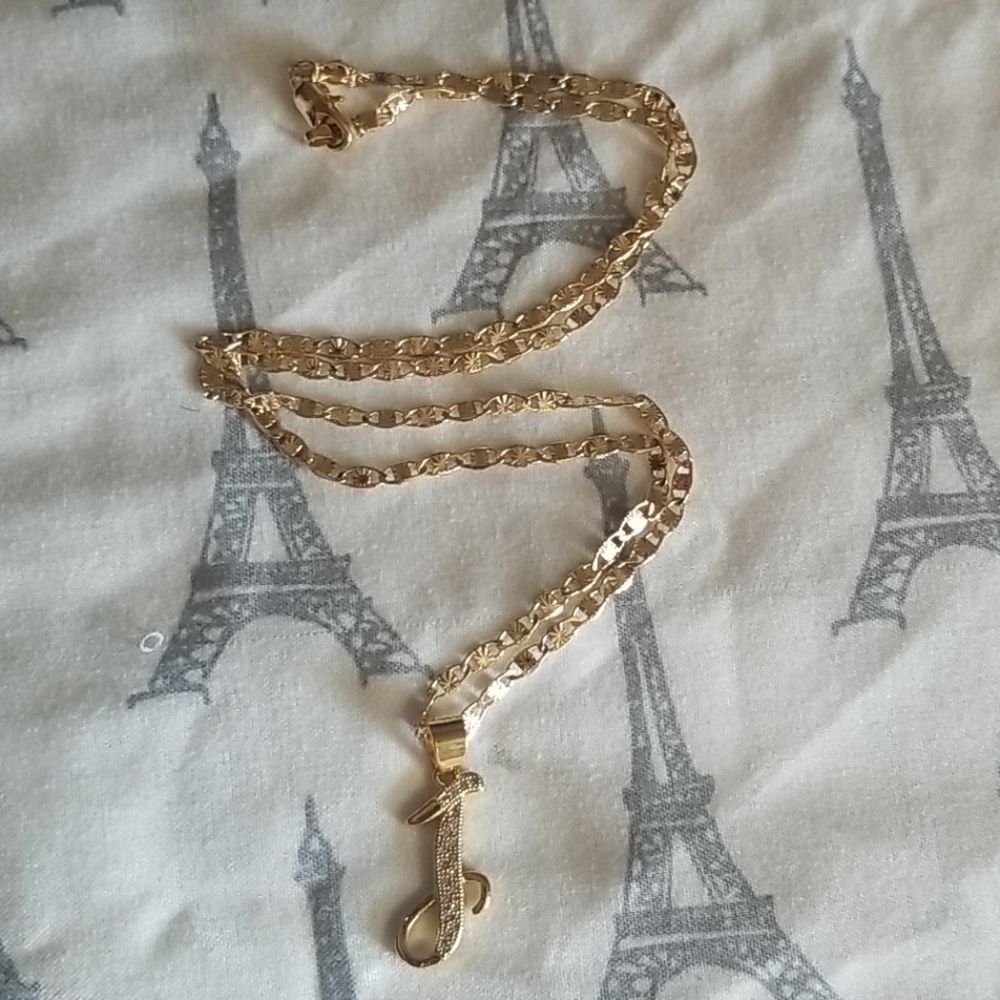 Necklace with letter J Charm